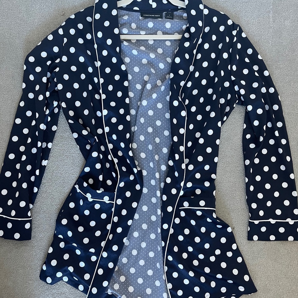 Something Navy Woven Blazer - Polka Dot - Picture 2 of 6